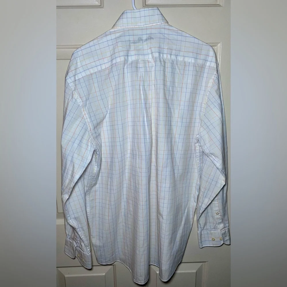 Alan Flusser Men's‎ Long Sleeve Multicolor Plaid Button Down Dress Shirt, L